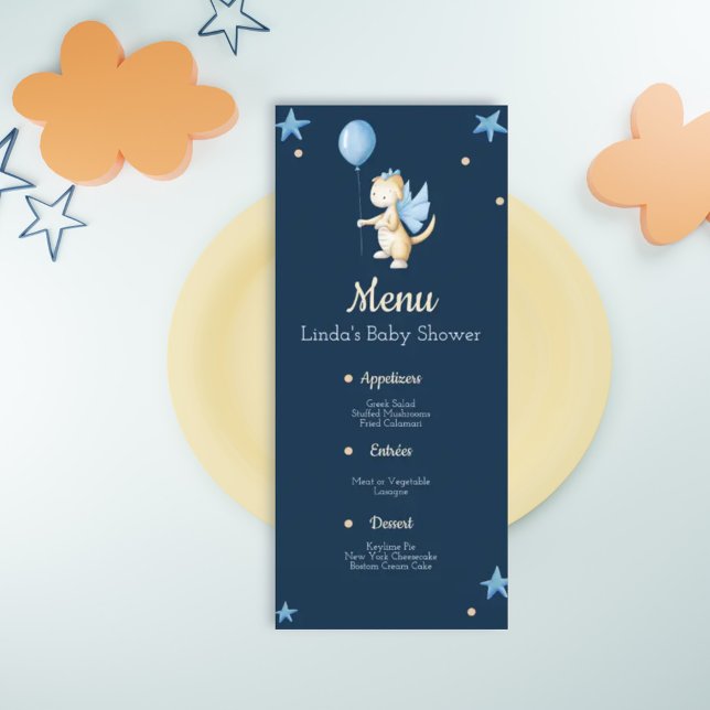 Baby Dragon med menyn Bebisprogram för ballonger Meny (Skapare uppladdad)