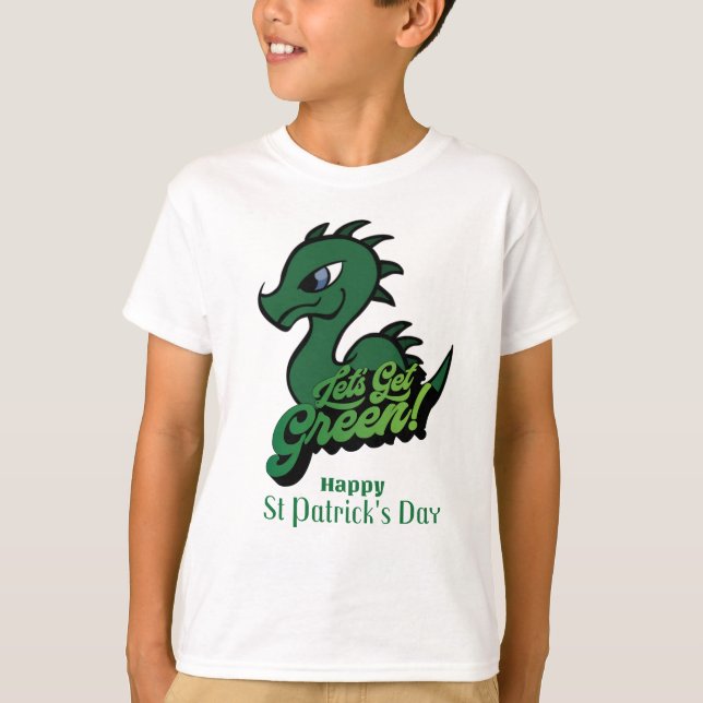 Baby Dragon Saint patrick's day design T Shirt (Framsida)
