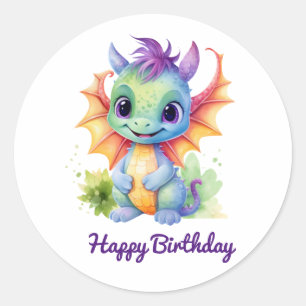 Baby Dragon Stickers Runt Klistermärke