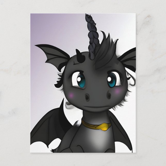 Baby Dragon Unicorn Vykort (Framsida)