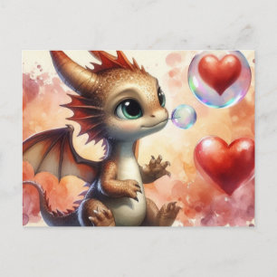 Baby Dragon Valentine Vykort