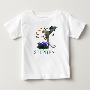 Baby Dragon with Butterflies Personlig T Shirt
