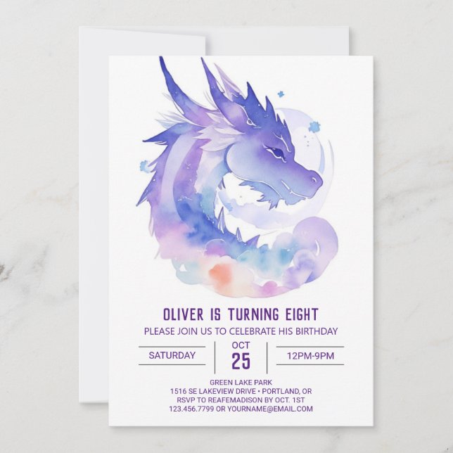Baby Dragons kelestialdag Inbjudningar (Framsida)