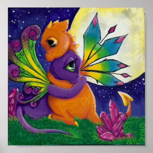 baby drake fairy hugg par cuddle kärlek poster