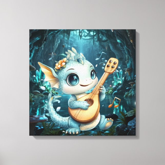 Baby Draken Tunes Canvastryck (Framsida)