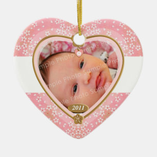 Baby Dubbla, sida vid sida, foto Heart Ram Julgransprydnad Keramik
