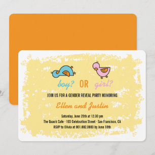 Baby Ducklings Boy eller Gender Reveal Party Inbjudningar