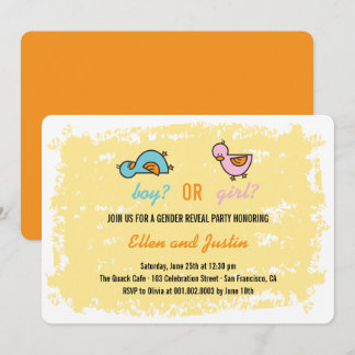 Baby Ducklings Boy eller Gender Reveal Party Inbjudningar