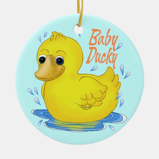 Baby Ducky Julgransprydnad Keramik (Framsidan)