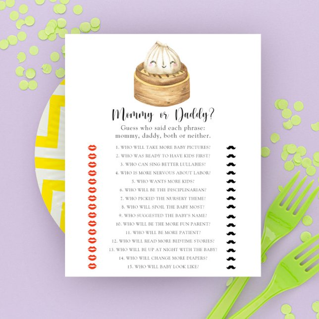 Baby Dumpling Mamma eller pappa baby shower spel (Skapare uppladdad)