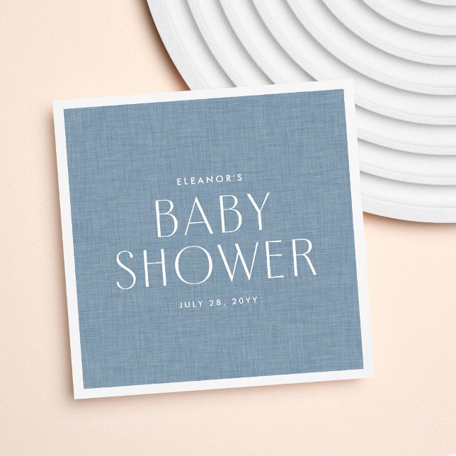 Baby dusch chambray blue, söt, enkel personlig pappersservett (Skapare uppladdad)