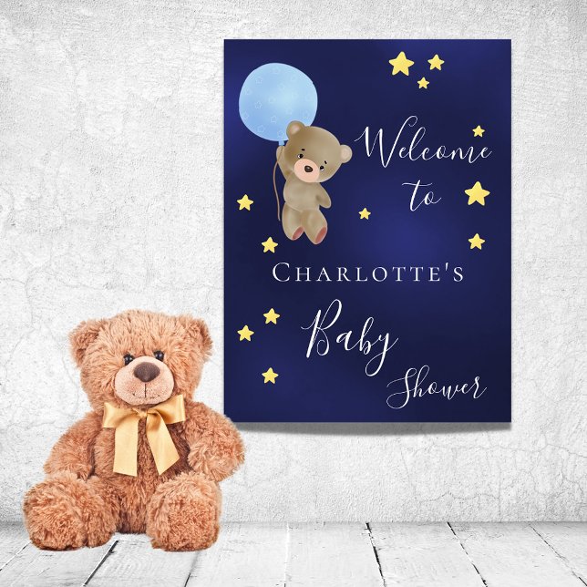 Baby dusch nalle boyblue Welcome Poster (Skapare uppladdad)