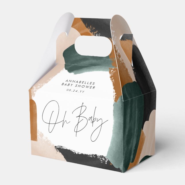 Baby duschOh baby terracotta abstrakt målad Presentaskar (Framsidan Sidan)