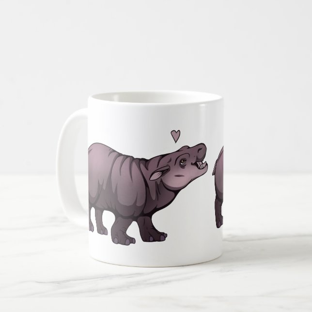 Baby dvärgflodhäst kaffemugg (Framsida vänster)