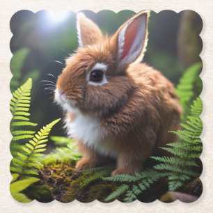Baby Dwarf Bunny Rabbit Underlägg Papper