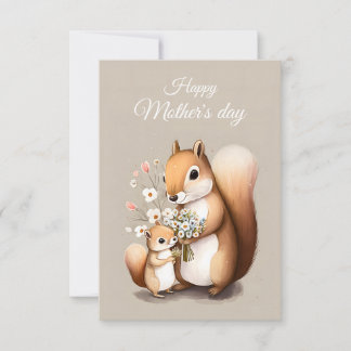 Baby ekorre Celebrate Mors dag med Kärlek Tack Kort