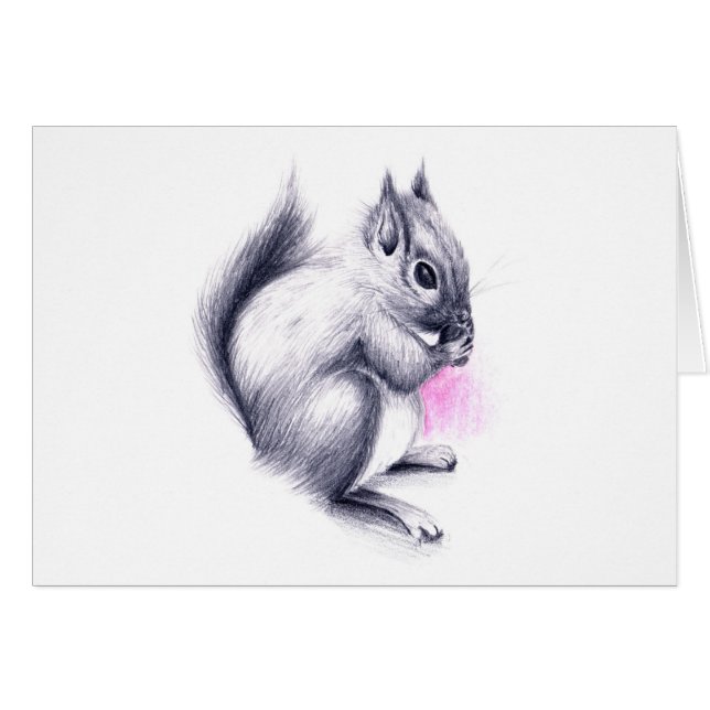 baby ekorre hälsningskort (Framsidan Horizontal)