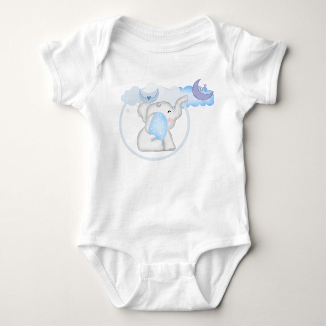 Baby Elefant Baby Body T Shirt (Framsida)