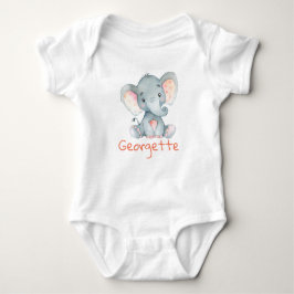 Baby Elefant Baby t-Shirt personlig monogram