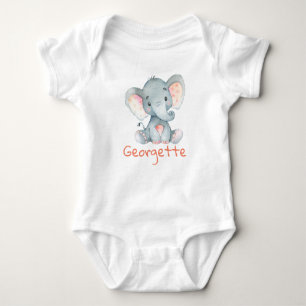 Baby Elefant Baby t-Shirt personlig monogram