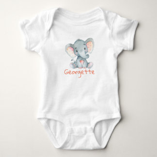 Baby Elefant Baby t-Shirt personlig monogram