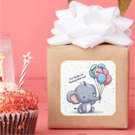 Baby Elefant Ballong Klistermärke