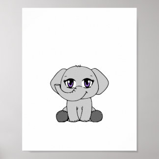 Baby Elefant Chibi-Style Affisch