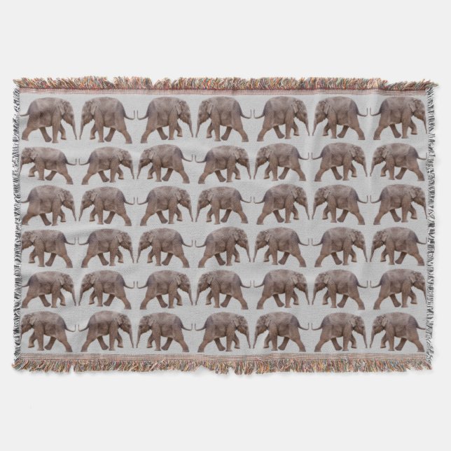 Baby Elefant Frenzy Kastbyråfilt (Ljusgrå) Filt (Framsidan)