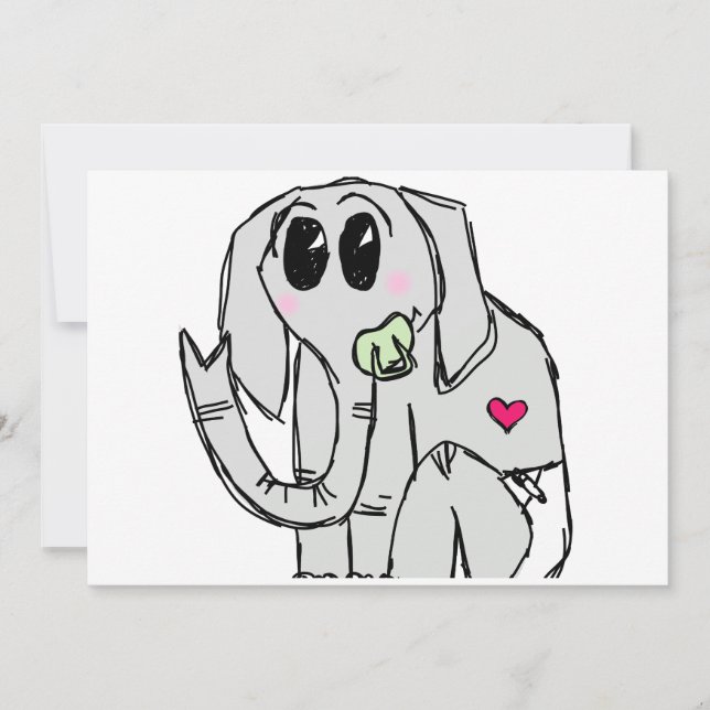 baby elefant inbjudningar (Framsida)