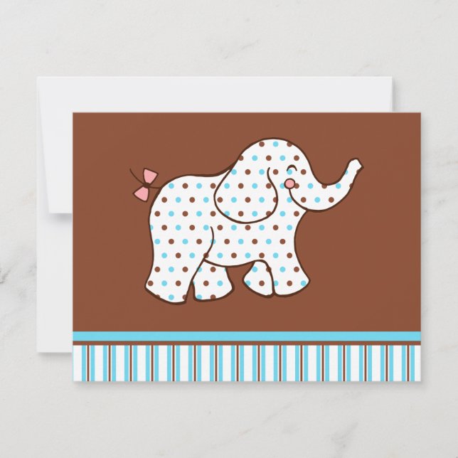 Baby Elefant Inbjudningar (Framsida)