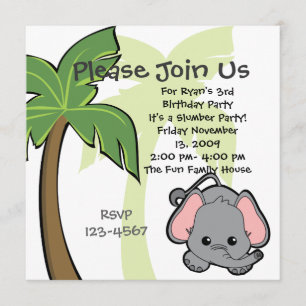 Baby Elefant Inbjudningar
