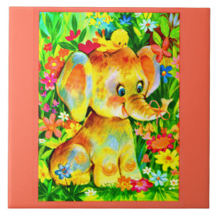 baby elefant kakelplatta
