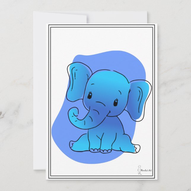 Baby Elefant Karte Inbjudningar (Framsida)
