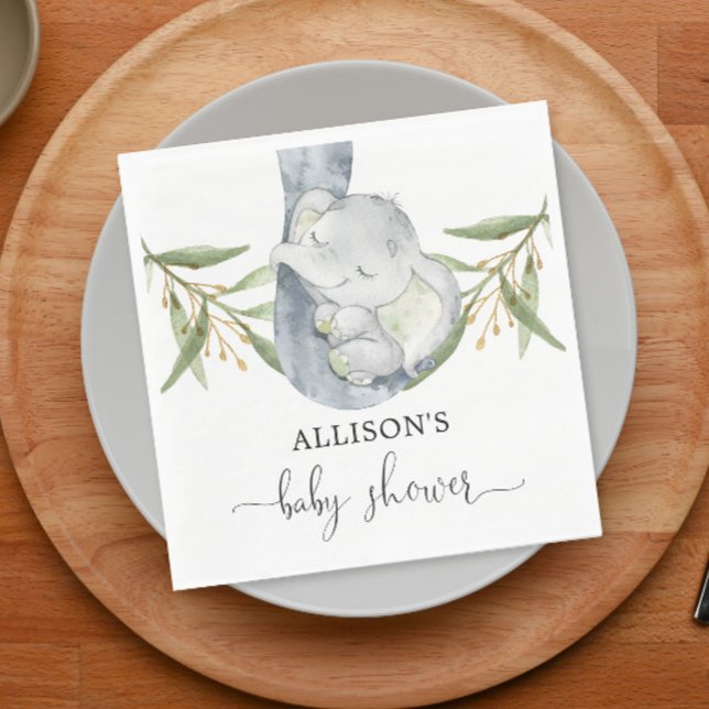 Baby elefant könneutral vattenfärg pappersservett (Skapare uppladdad)