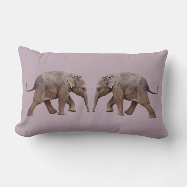 Baby Elefant Kudd (Dammrosa) Lumbarkudde (Framsida)