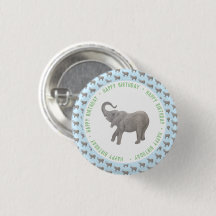Baby Elefant Ljusblå Födelsedag