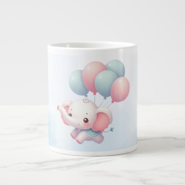 baby elefant med ballonger jumbo mugg (Framsidan)