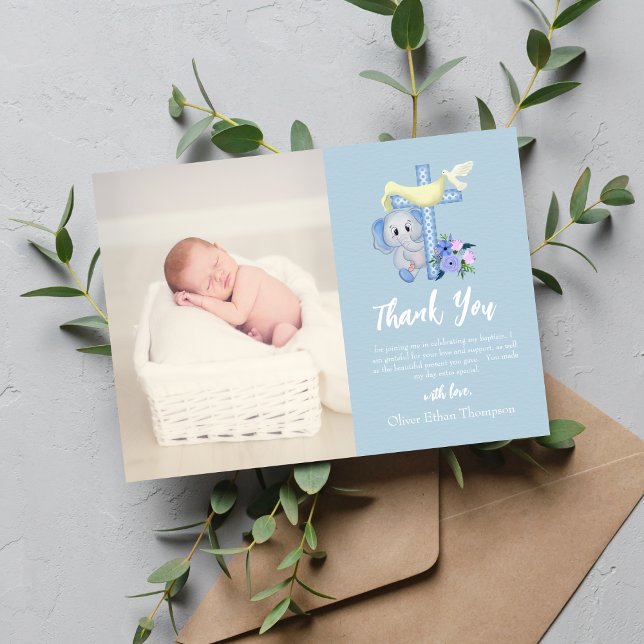 Baby elefant med Kor Dove Baptism Tack (Skapare uppladdad)