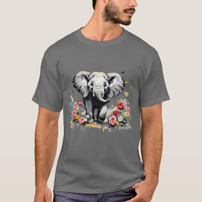 Baby elefant med Ro T Shirt (Framsida)