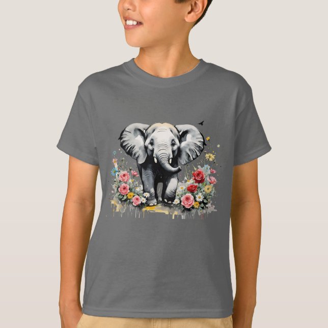 Baby elefant med Ro T Shirt (Framsida)