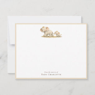 Baby Elefant Nurseries Baby Shower Notkort Anteckningskort