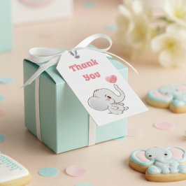 Baby Elefant Party Favor Tacksamhetsgåva Presentetikett
