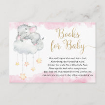 Baby elefant-rosa-guld-stjärnor bokar för baby