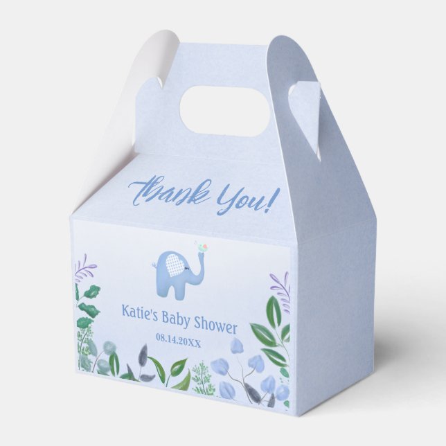 Baby Elefant Sång Fågel Baby Shower Presentaskar (Framsidan Sidan)