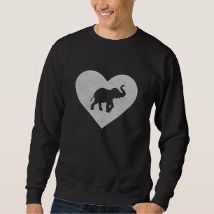 Baby Elefant Silhouette Heart Elephant Lång Ärmad Tröja