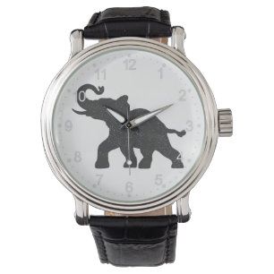 Baby Elefant som kör silhuett Armbandsur