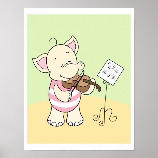 Baby elefant som spelar Violin Poster (Framsidan)