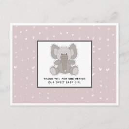Baby Elefant Stränghjärtan Baby Shower Tack Vykort