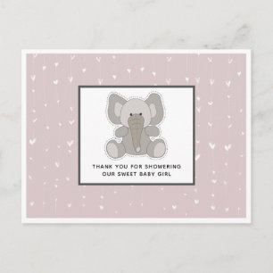 Baby Elefant Stränghjärtan Baby Shower Tack Vykort