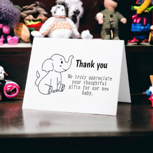 Baby Elefant Tack Kort